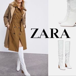 zara white knee high boots